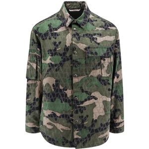 Valentino, Heren, Jassen, Groen, Maat: L Katoen,