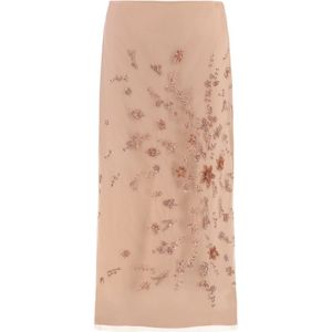 Fendi, Dames, Rokken, Roze, Maat: XS Zijde,