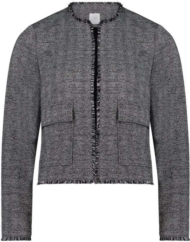 Betty & Co - Jersey Jasje - Zwart - Dames - Met Franjes