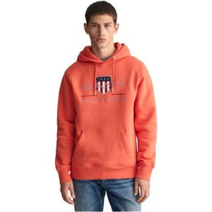 Gant, Heren, Sweatshirts & Hoodies, Oranje, Maat: XL Katoen,