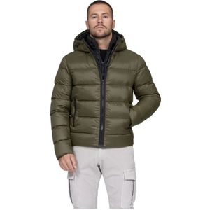 Fay, Heren, Jassen, Groen, Maat: M Nylon,