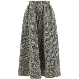 Alessandra Rich, Dames, Rokken, Grijs, Maat: S Tweed,