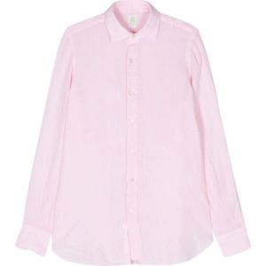 Finamore, Heren, Overhemden, Roze, Maat: XL Linnen,