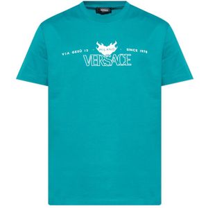 Versace, Heren, Tops, Blauw, Maat: XL Katoen,