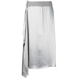 Fendi - Grijze Viscose Rok - Dames - Verhoog Stijl