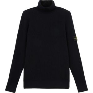 Stone Island, Heren, Truien, Blauw, Maat: XL Wol,