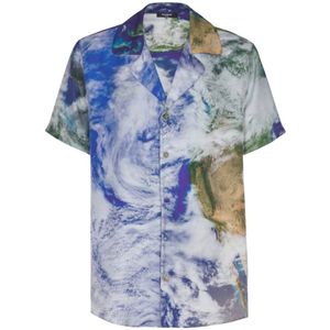 Balmain Pyjamashirt met aardprint , Multicolor , Heren , Maat: XS