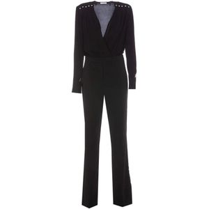 Patrizia Pepe, Dames, Jumpsuits & Playsuits, Zwart, Maat: 2XS Poliester,