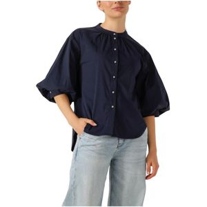 Summum Woman - Blouse Cotton Stretch - Blauw - Dames