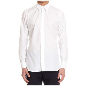 Lardini, Heren, Overhemden, Wit, Maat: S Katoen,