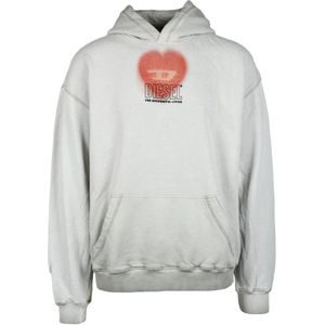 Diesel, Heren, Sweatshirts & Hoodies, Grijs, Maat: XL Katoen,