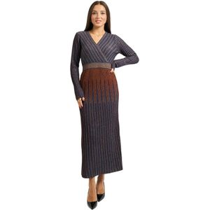 Fracomina, Dames, Jurken, Veelkleurig, Maat: XS Wol,