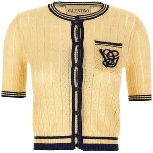 Valentino Garavani, Dames, Truien, Beige, Maat: S Katoen,