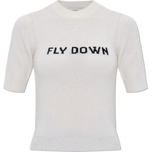 Sportmax, Dames, Truien, Beige, Maat: L Wol,