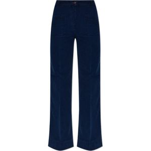Victoria Beckham, Dames, Broeken, Blauw, Maat: W27 Corduroy,