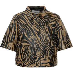 Munthe, Dames, Blouses & Shirts, Veelkleurig, Maat: XS Leer,