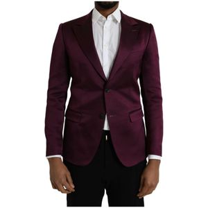 Dolce & Gabbana - Maroon - Zijden Blazer - Heren - Slim Fit