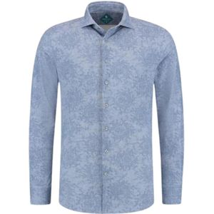 District Indigo, Heren, Overhemden, Blauw, Maat: XL Piqué,