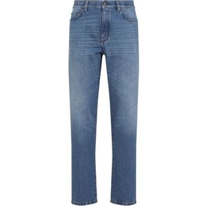 Zegna, Heren, Jeans, Blauw, Maat: W33 Katoen,