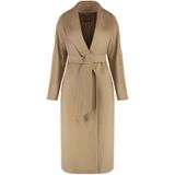 Max Mara Studio, Dames, Mantels, Bruin, Maat: 2XS Kasjmier,