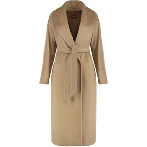 Max Mara Studio, Dames, Mantels, Bruin, Maat: 2XS Kasjmier,