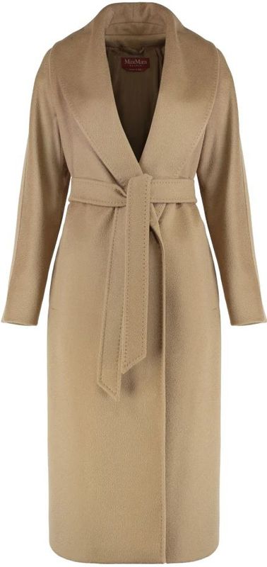 Max Mara Studio, Dames, Mantels, Bruin, Maat: 2XS Kasjmier,