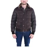 Moorer - Hybrid Boudin - Gewatteerde Bomber - Bruin - Suède Leer en Wol