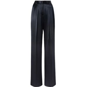 Andamane, Dames, Broeken, Zwart, Maat: M Satijn,