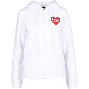 Love Moschino, Dames, Sweatshirts & Hoodies, Wit, Maat: L Katoen,