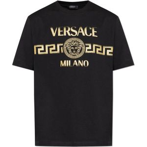 Versace, Heren, Tops, Zwart, Maat: S Katoen,