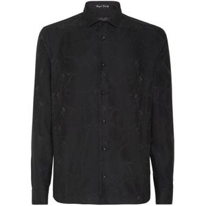 Philipp Plein, Heren, Overhemden, Zwart, Maat: S Zijde,