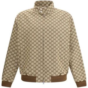 Gucci, Heren, Jassen, Beige, Maat: M Katoen,