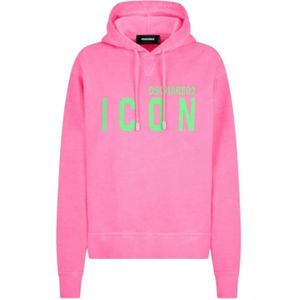 Dsquared2, Dames, Sweatshirts & Hoodies, Roze, Maat: 2XS Katoen,
