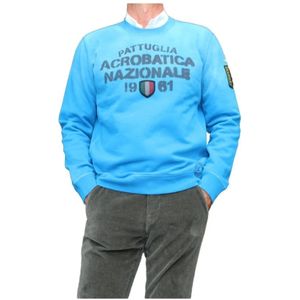 Aeronautica Militare, Heren, Sweatshirts & Hoodies, Blauw, Maat: XL Katoen,