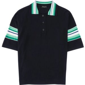 Roberto Collina, Heren, Tops, Blauw, Maat: L Katoen,