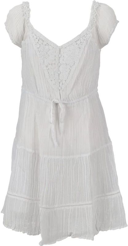 Guess - W5gk0awe340 - A-lijn Jurk - Multi - Ramie-Katoenmix, Sweetheart Halslijn, Geplooide Rok