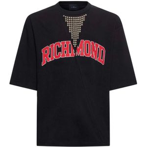John Richmond, Heren, Tops, Zwart, Maat: L Katoen,