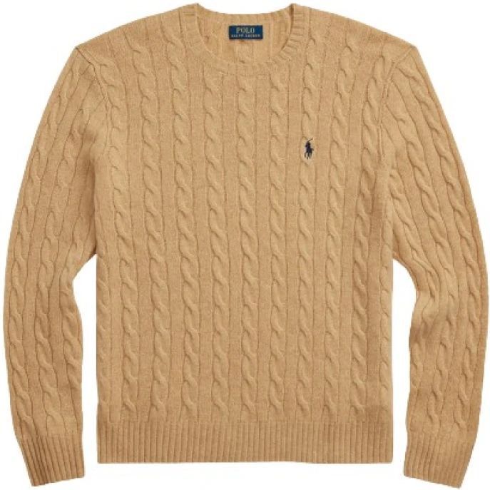 Ralph Lauren - Kabel Gebreide Trui - Beige - Wol en Cashmere
