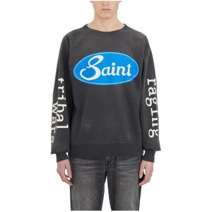 ©Saint M××××××, Heren, Sweatshirts & Hoodies, Grijs, Maat: M Katoen,