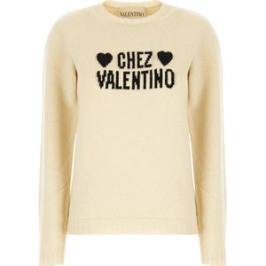 Valentino Garavani, Dames, Truien, Beige, Maat: S Wol,