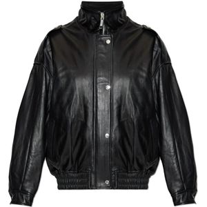 Michael Kors, Dames, Jassen, Zwart, Maat: Xs/S Leer,