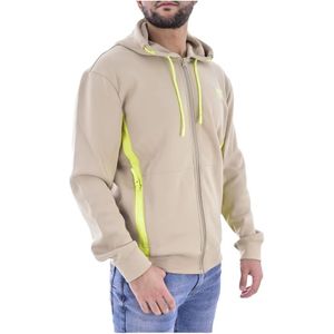 Guess, Heren, Sweatshirts & Hoodies, Beige, Maat: S Poliester,