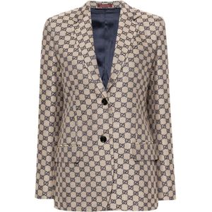 Gucci, Dames, Jassen, Beige, Maat: L Linnen,