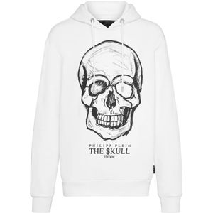 Philipp Plein, Heren, Sweatshirts & Hoodies, Wit, Maat: L Katoen,