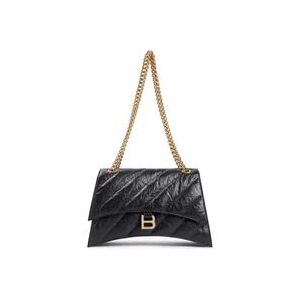 Balenciaga Zwarte Crush Chain Tas , Black , Dames , Maat: ONE Size