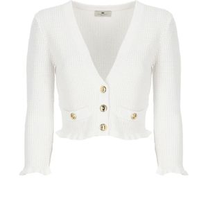 Elisabetta Franchi, Dames, Truien, Beige, Maat: S Viscose,