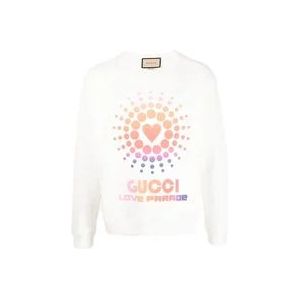 Gucci Witte Love Parade Heart Sun Sweater , White , Heren , Maat: M