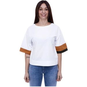 Alpha Studio, Dames, Tops, Wit, Maat: S Jersey,