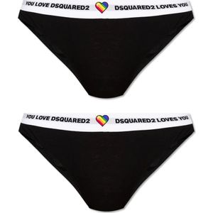 Dsquared2, Dames, Ondergoed, Zwart, Maat: L Katoen,