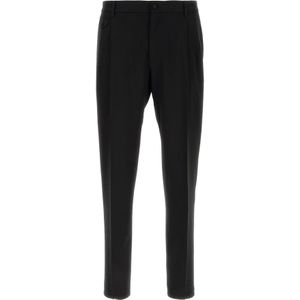 Dolce & Gabbana, Heren, Broeken, Zwart, Maat: M Wol,